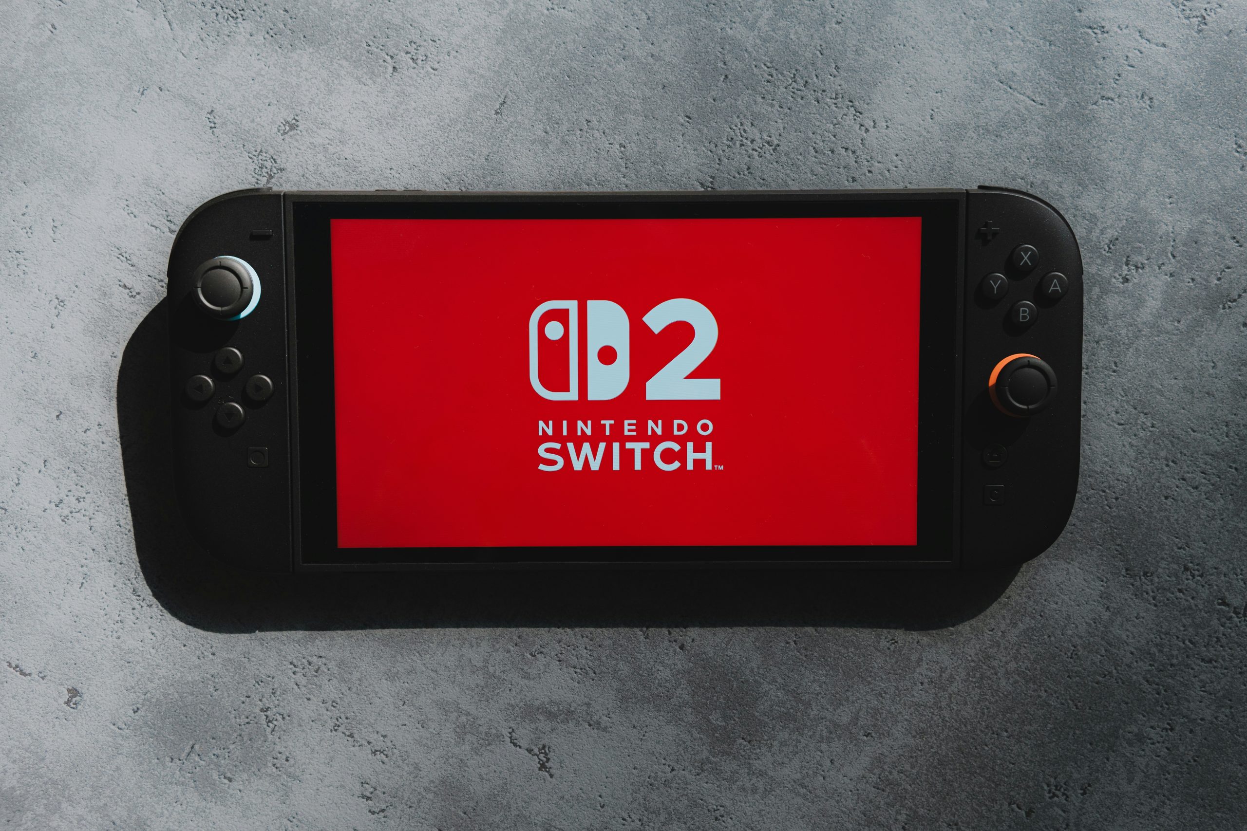 Nintendo Switch 2 avec un écran rouge