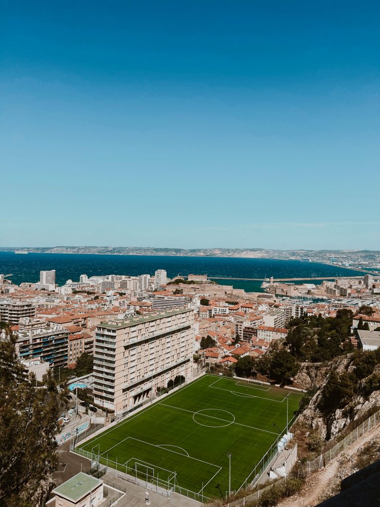 Vue aérienne du stade Vélodrome de Marseille